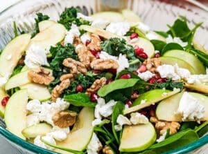 A Walnut salad resting on a plate.