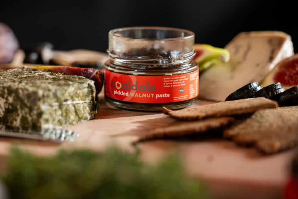 Pickled Walnut paste on table