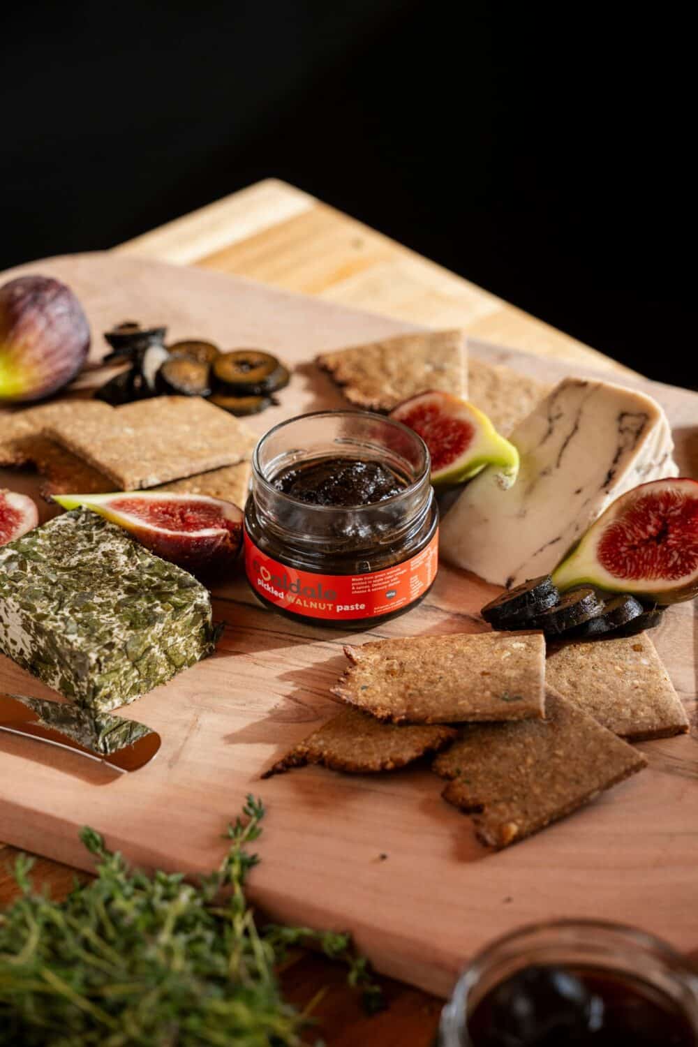 Pickled Walnut paste on table