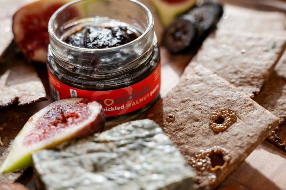 Pickled Walnut paste on table