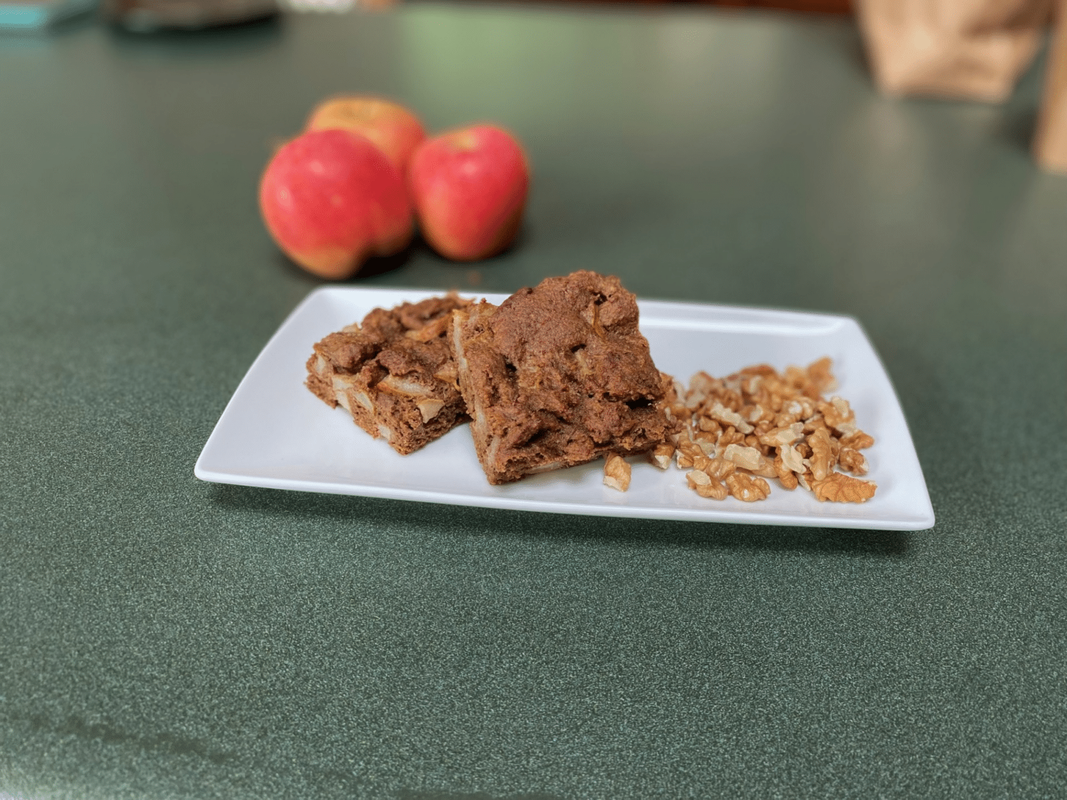 An Apple walnut slice